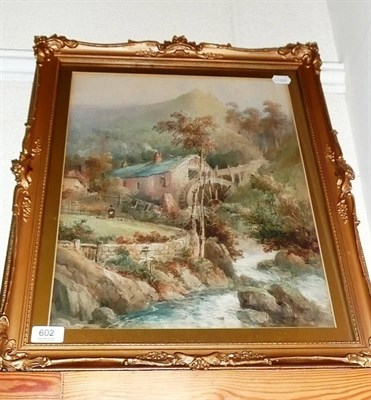 Lot 602 - J F Booty water mill near Pickering, watercolour