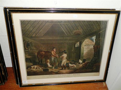 Lot 620 - Two framed prints, 'Morning or The Higlers preparing for Market' and 'Evening or The Post Boy's...