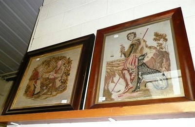 Lot 627 - Two needlework pictures