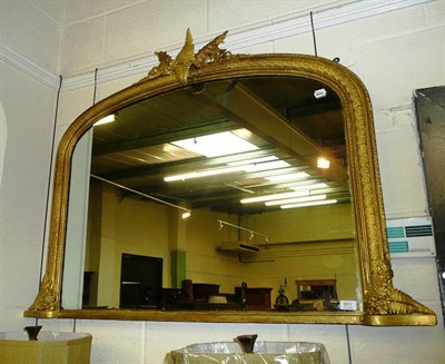 Lot 651 - A gilt over-mantel mirror