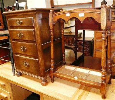 Lot 678 - Small cabinet and a stick stand