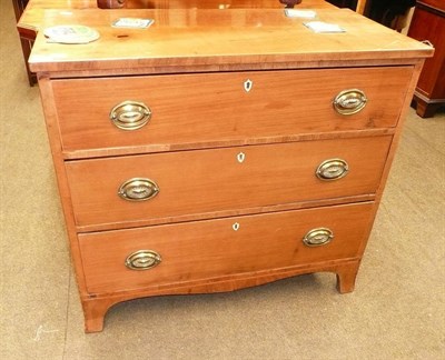 Lot 682 - # Mahogany straight fronted chest of drawers (faded)