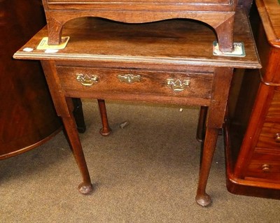 Lot 703 - # A Georgian oak side table with single drawer