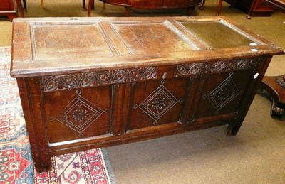 Lot 712 - A late 17th century carved oak coffer