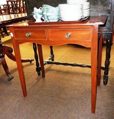 Lot 716 - # George III fruitwood lowboy fitted two drawers