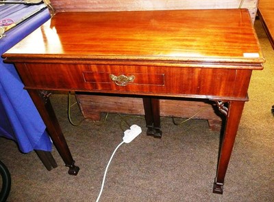 Lot 719 - # A mahogany fold-over Chippendale style tea table with twin gateleg