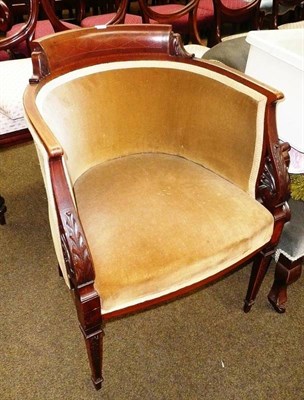 Lot 722 - # Edwardian inlaid mahogany tub chair (faded)