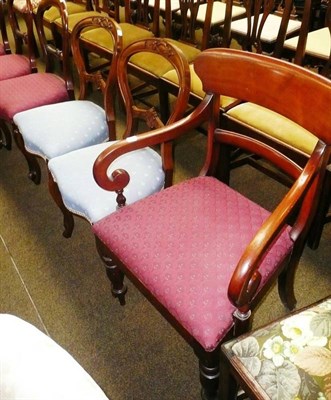 Lot 725 - A set of four mahogany balloon back chairs on cabriole legs, two others and a pair of carvers (6+2)