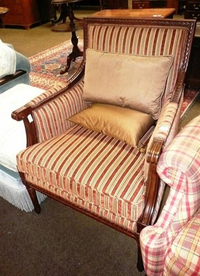 Lot 731 - A Barker and Stonehouse wing armchair with striped upholstery