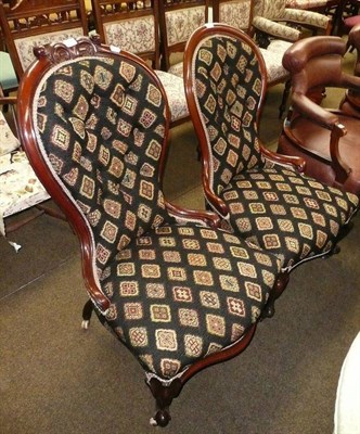 Lot 742 - Two similar mahogany nursing chairs