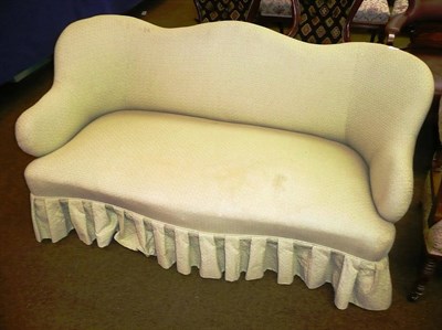 Lot 744 - A green upholstered settee of small proportions