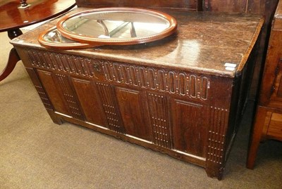 Lot 764 - 17th century oak boarded chest with lid