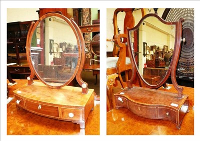 Lot 769 - # Hepplewhite style dressing table mirror fitted three drawers and a 19th century mahogany...