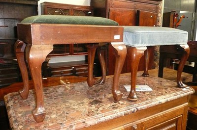 Lot 779 - # George III style mahogany footstool on pad feet together with a late 19th century mahogany...