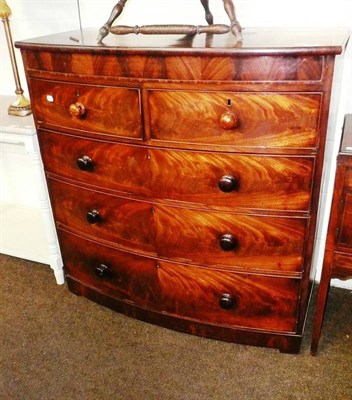 Lot 790 - Victorian mahogany four height bow front chest of drawers