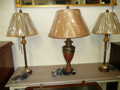 Lot 792 - An urn shaped table lamp and two others