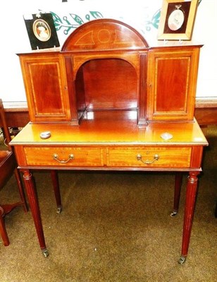 Lot 808 - A late Victorian mahogany bureau de dame stamped Schoolbred & Co.