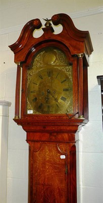 Lot 809 - # An oak eight day longcase clock, swan neck pediment and inlaid trunk door, 13-inch arched...