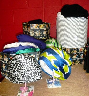 Lot 909 - # Assorted circa late 1960's turban hats including a black and white dog tooth check hat by Atelier