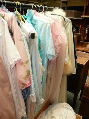 Lot 915 - # Quantity of assorted negligees, dressing gowns, undergarments etc (rail and one box)