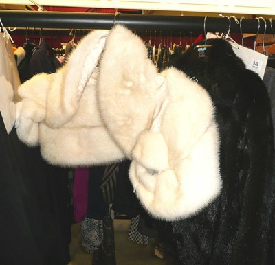 Lot 927 - # Dark mink short jacket, white mink evening bolero and a stole (3)