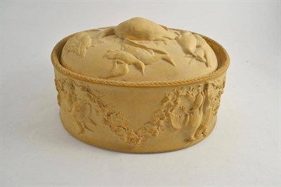 Lot 5 - A 19th century caneware game pie dish and cover in the style of William Adams