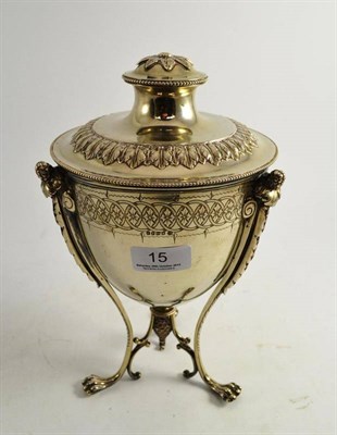Lot 15 - A Neo Classical style silver plated biscuit barrel