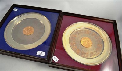 Lot 16 - Two Commemorative silver plates celebrating the Royal Coronation and The Silver Jubilee