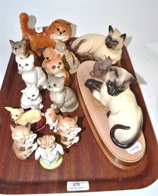 Lot 26 - Collection of Beswick cats and two dogs