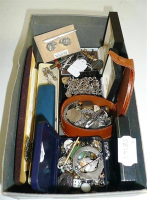 Lot 44 - Silver charm bracelets, a hardstone cross pendant, marcasite set jewellery, costume jewellery etc