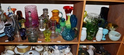 Lot 91 - A quantity of assorted glassware including five Sowerby dishes, Davison's pressed glass and...