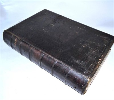 Lot 96 - A large leather bound Holy Bible