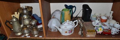 Lot 99 - Royal Crown Derby teapot, decorative ceramics and plated ware