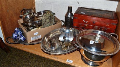 Lot 108 - A quantity of silver plate including flatware, entree dishes, Old Sheffield plate, tureen etc and a