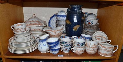 Lot 111 - Various tea wares, dinner wares, pottery vase, maps, large tapestry picture, framed prints,...