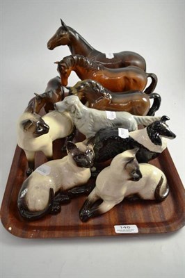 Lot 148 - Beswick including four horses, two dogs and three Siamese cats