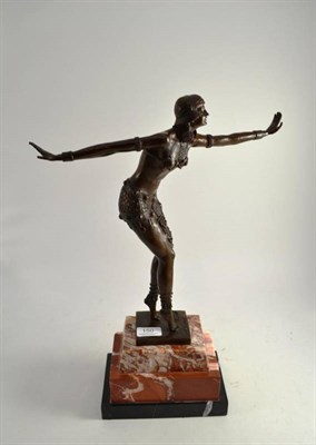 Lot 150 - A bronzed Art Deco style figure, modern