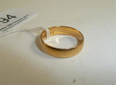 Lot 194 - An 18ct gold plain band ring