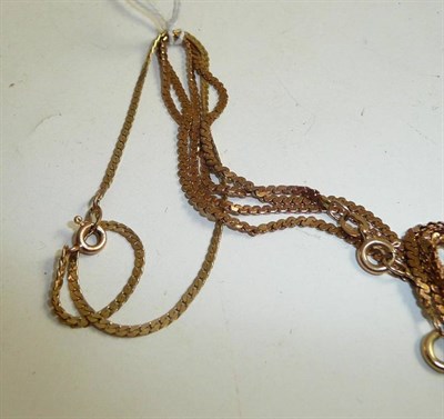 Lot 219 - Two 9ct gold necklaces and a bracelet