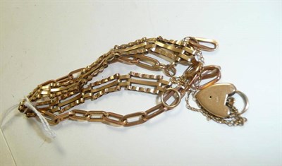 Lot 221 - A gate bracelet and a chain link bracelet