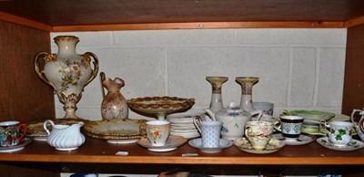 Lot 223 - Two Royal China Works blush ivory plates, Limoges gilt plates, Royal Bonn vase, child's tea...
