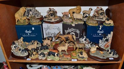 Lot 229 - Border Fine Arts and other farm animal models including 'Jock's Pride', 'Tug O' War', 'Let Sleeping