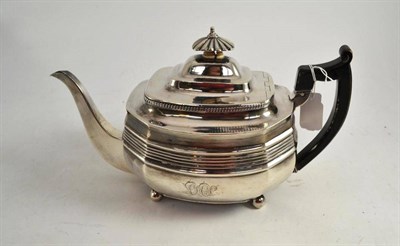Lot 231 - A George III silver teapot, probably Crispin Fuller, London 1808