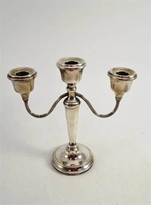 Lot 238 - Silver two branch candelabrum