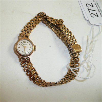 Lot 272 - A 9ct gold lady's wristwatch by Benson