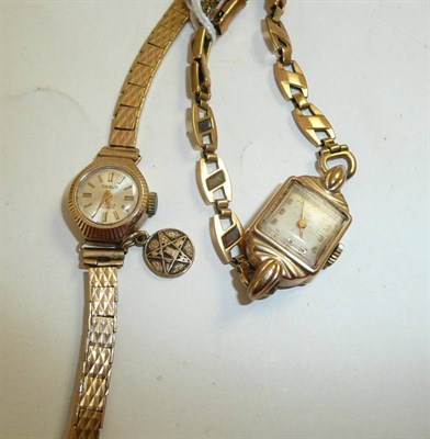 Lot 282 - Two 9ct gold lady's wristwatches