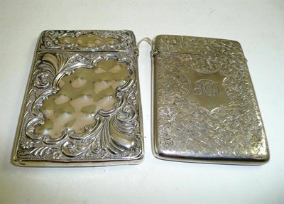 Lot 288 - A silver card case with allover chased decoration, Chester 1902, and another, Birmingham 1907 (2)