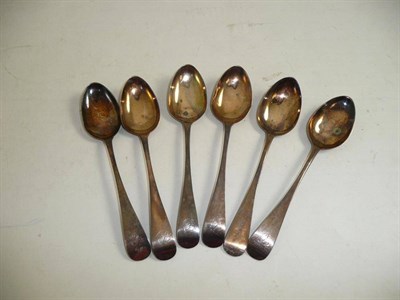 Lot 306 - A set of six Newcastle silver, teaspoons - probably 1857, Reid & Son (6)