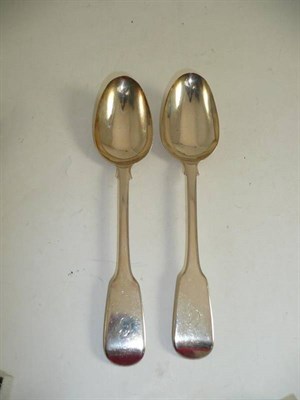 Lot 308 - Pair of silver serving spoons