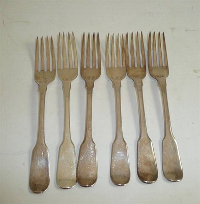 Lot 309 - Set of six silver dessert forks